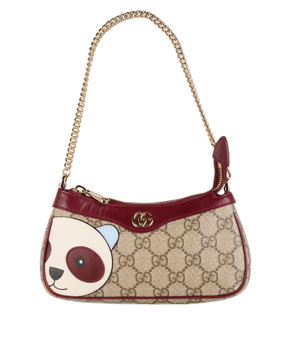 Panda GG Pochette, &pound;495, Handbags, Beige/Burgundy, Canvas/Leather, Front view